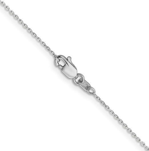 10K White Gold .8mm Diamond Cut Cable Chain with Lobster Clasp - 18"