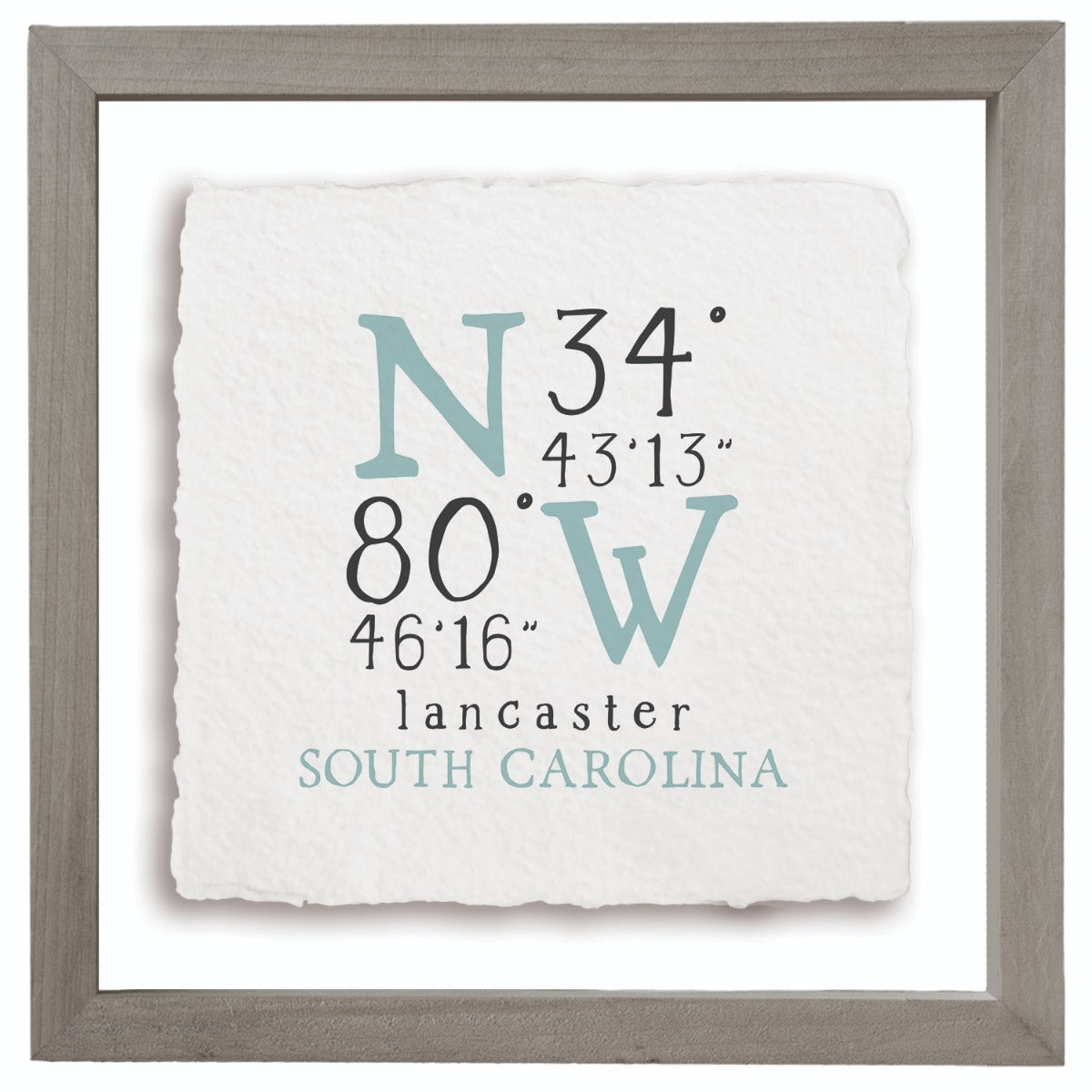 FAS1043 Sincere Surroundings Lancaster, South Carolina Coordinates Wall Sign 0