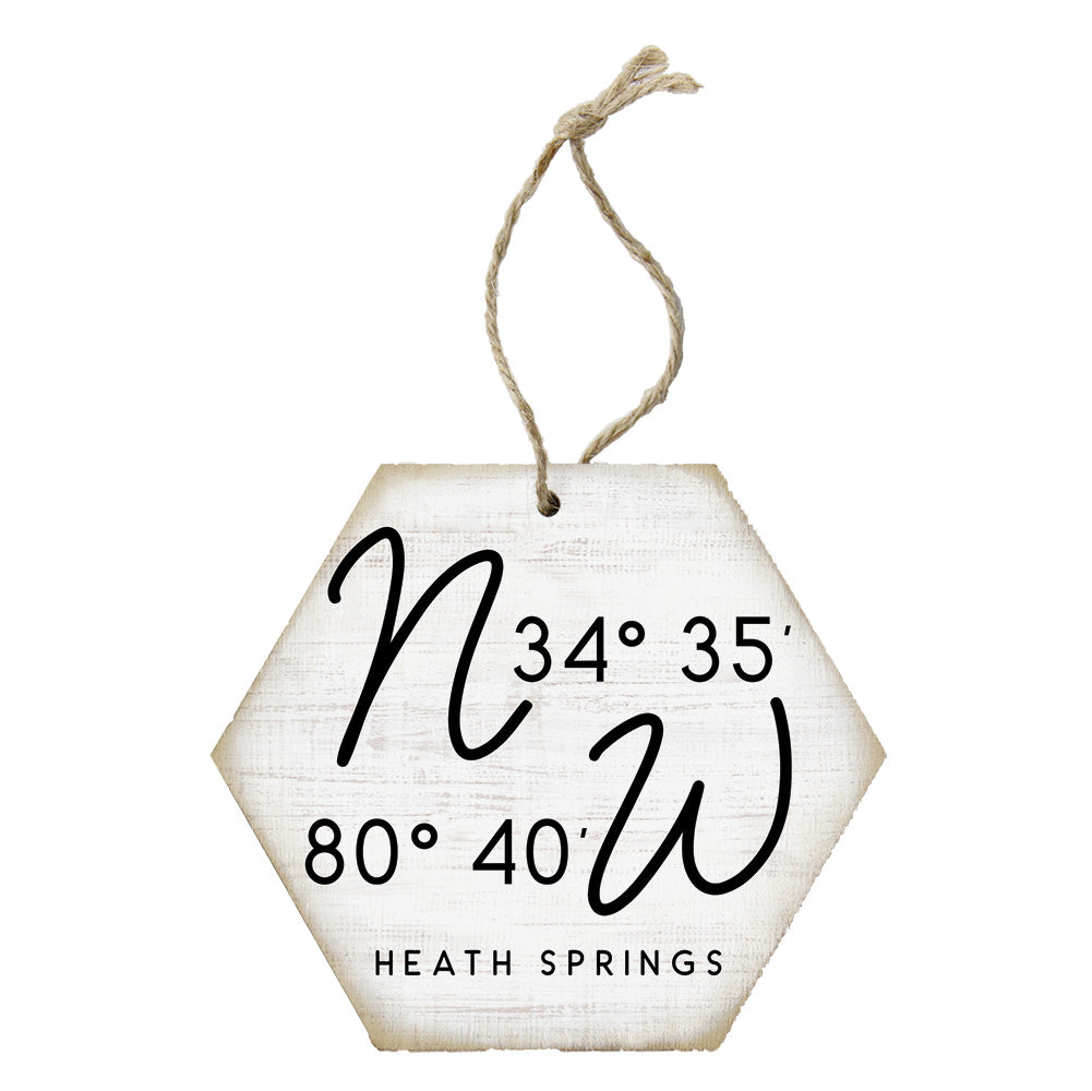 ORH1115 Sincere Surroundings Heath Springs SC Coordinates Ornament