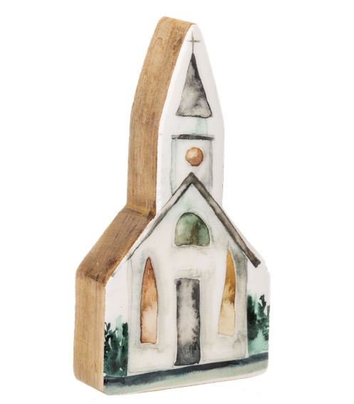 Watercolor Church Block
