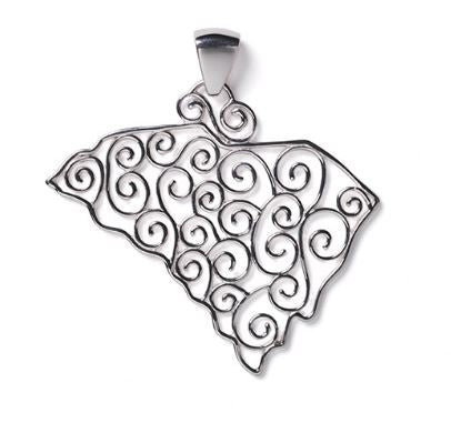 Southern Gates South Carolina State Pendant With Full Filigree