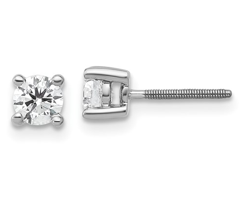 14K White Gold 1/2CTTW Lab Grown Diamond VS/SI Screwback Stud Earrings