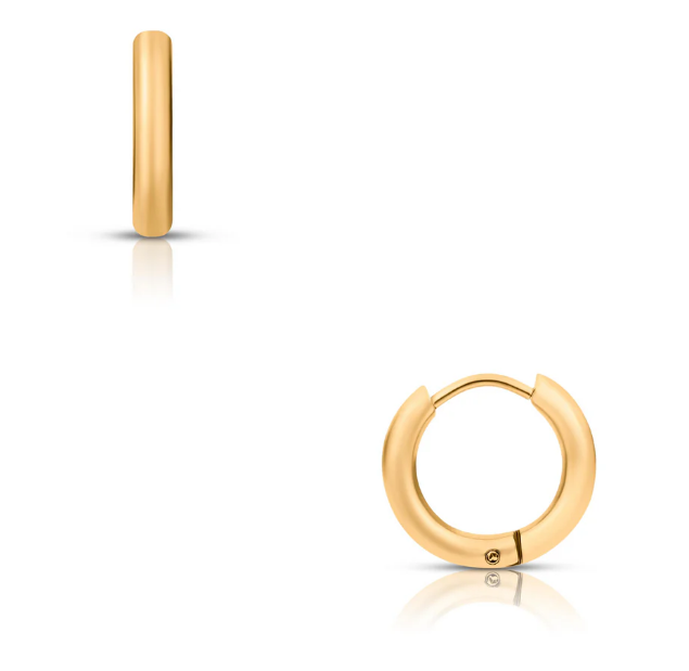 481 Ellie Vail Waterproof Gold-Plated Stainless-Steel Erin Huggie Hoop Earring