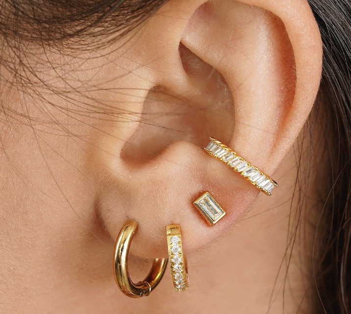 Ellie Vail Gold Plated Erin Huggie Hoop Earrings