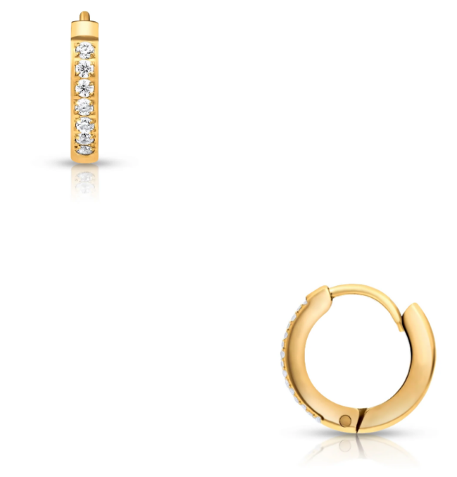 Ellie Vail Gold Plated Tinsley Huggie Hoop Earrings