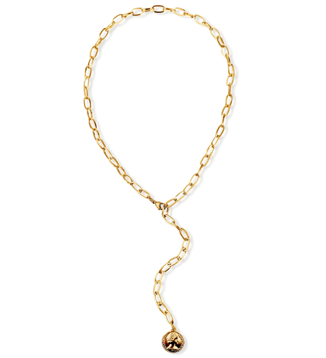 Ellie Vail Gold Plated Niccola Lariat Coin Necklace