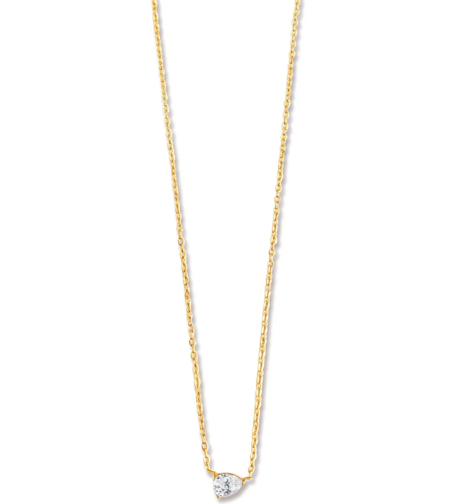 Ellie Vail Lola Solitaire Sideways Pear Necklace