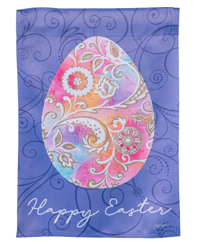 Rainbow Egg Suede Garden Flag