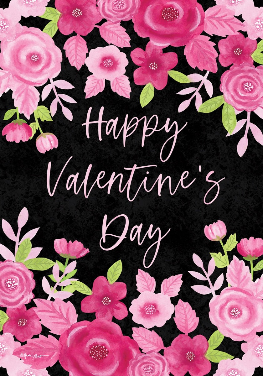 Valentine's Floral House Flag