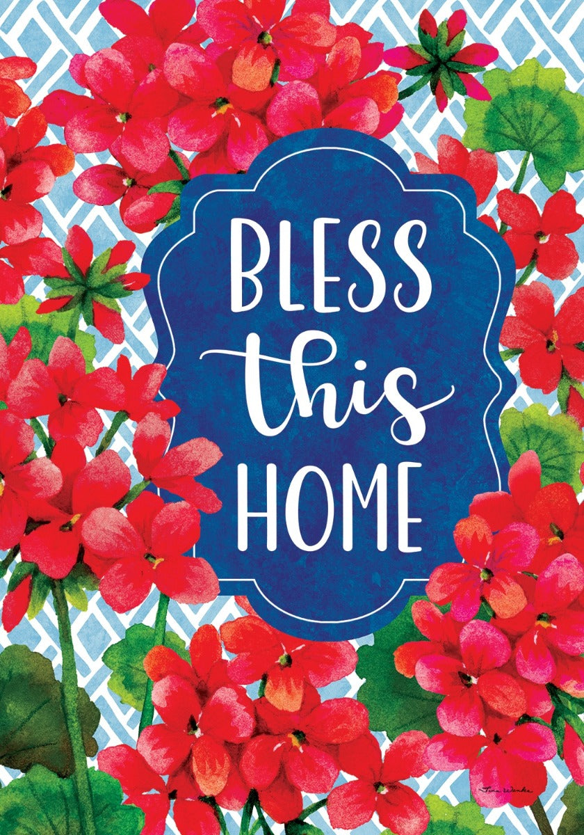 5603FL Custom Decor Blessed Geranium House Flag