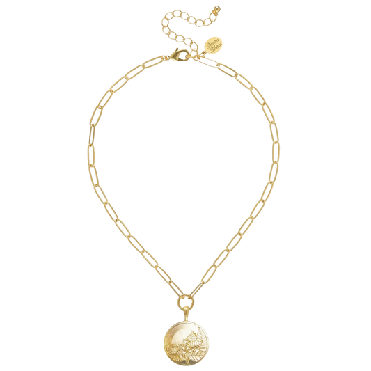 Susan Shaw Tobacco Leaf Paperclip Necklace