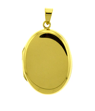 Sterling Silver 24x33mm Gold Vermeil Oval Locket Pendant
