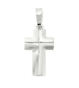 Sterling Silver Half Satin Small Cross Pendant