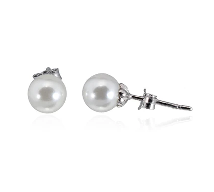 Sterling Silver 12mm Pearl Studs
