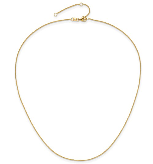 10K Yellow Gold .8mm Baby Spiga Chain - 16" + 2"