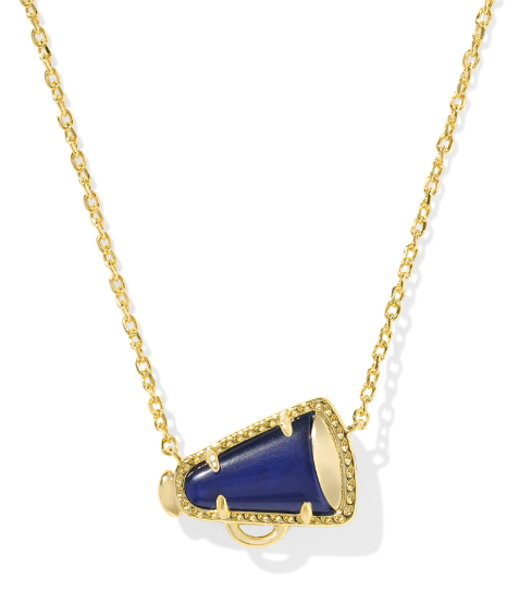 Kendra Scott Cheer Short Necklace in Gold Navy Mother of Pearl