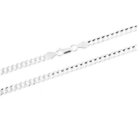 Sterling Silver 4mm Super Light Curb Chain - 18"