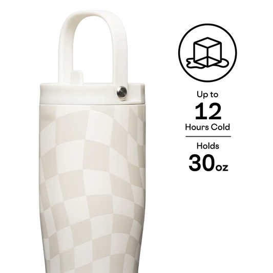 Corkcicle 30oz Go Cup XL in Wavy Checkerboard