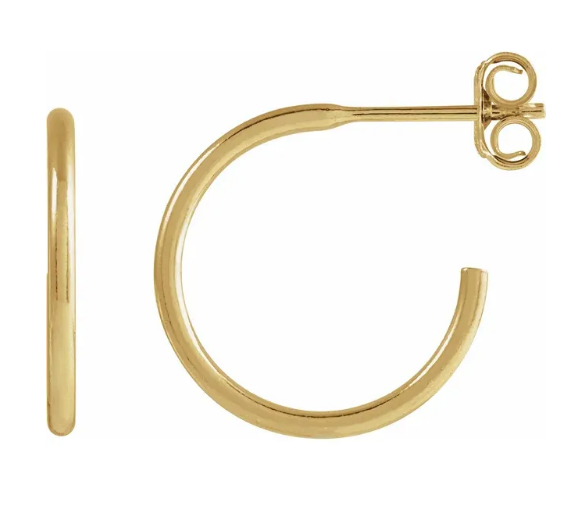 14K Yellow Gold Filled 15mm Hoop Earrings