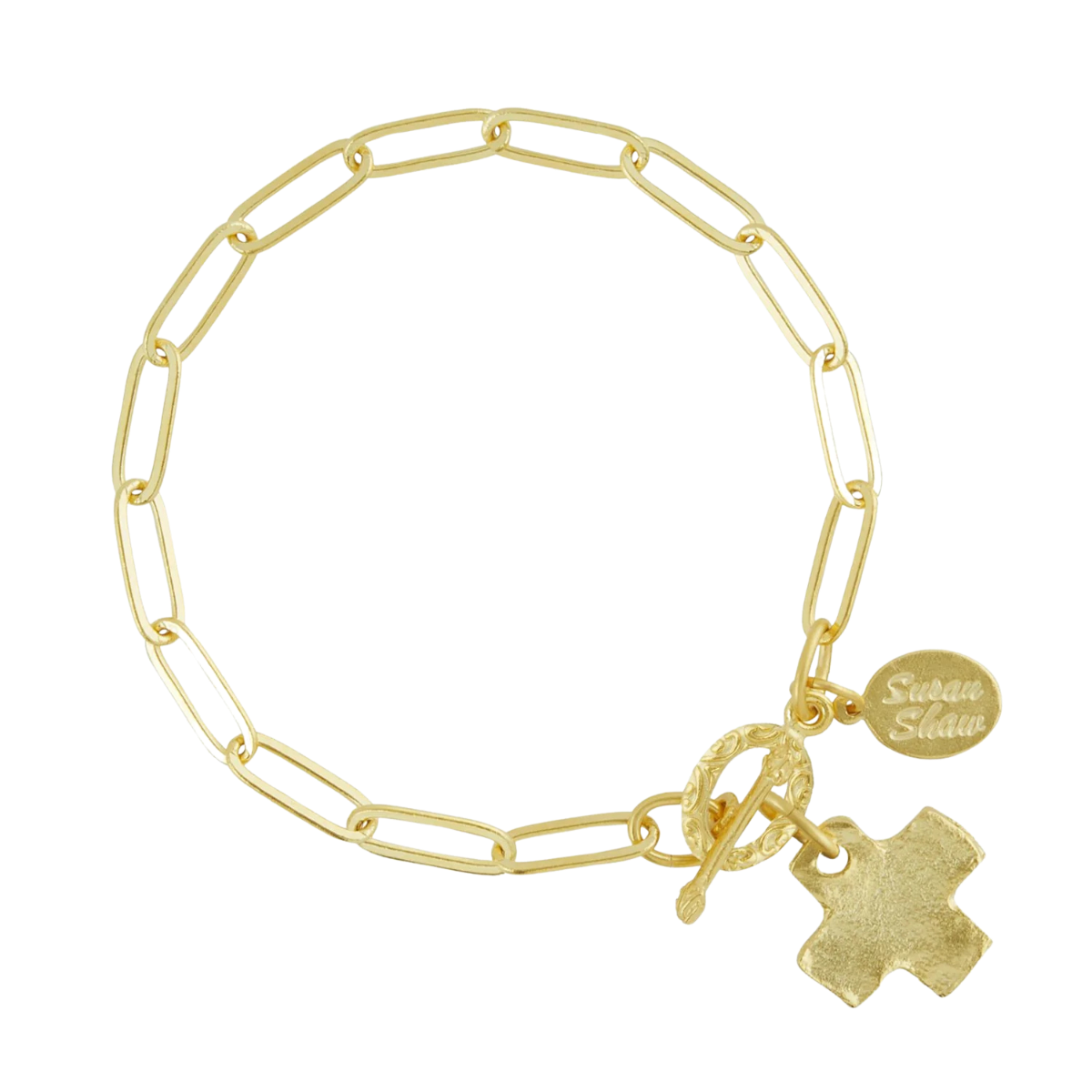 Susan Shaw Cross Paperclip Bracelet