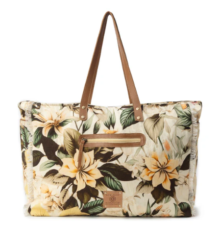 Lovely Florals Weekender Bag in Off White