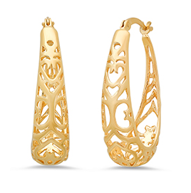 Sterling Silver Gold Plated Fashion Hoop Earrings