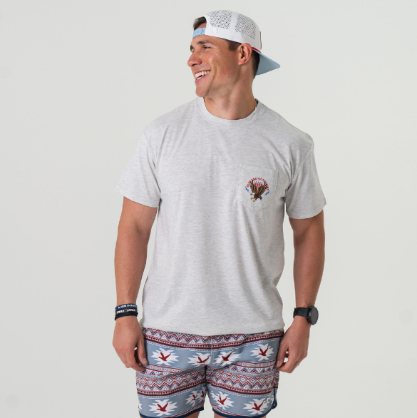 Burlebo Short Sleeve T-Shirt - Land of the Free - Ash Grey