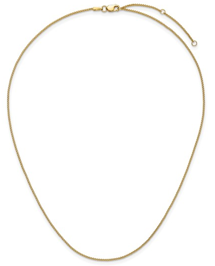 14K Yellow Gold 1mm Diamond Cut Spiga Adjustable Chain