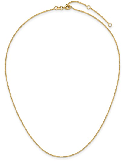 10K Yellow Gold 1mm Baby Spiga Adjustable Chain - 16" + 2"