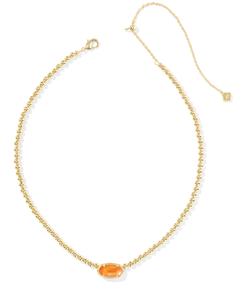 Kendra Scott Elisa Beaded Necklace in Gold Papaya Mother of Pearl