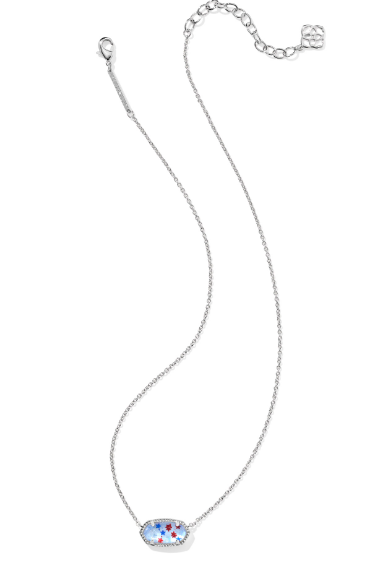Kendra Scott Elisa Necklace in Silver White Blue Star Illusion