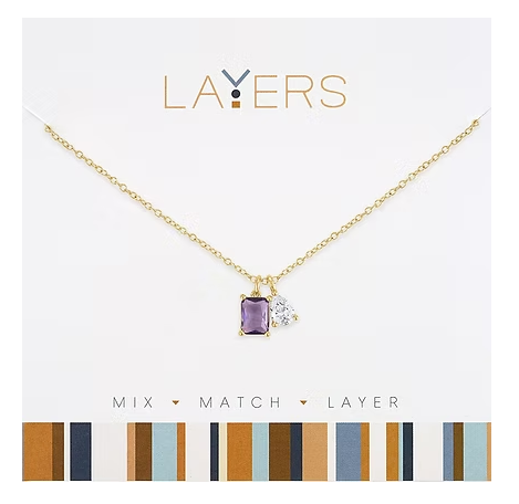 Layers Gold Emerald & Teardrop Dangle Necklace