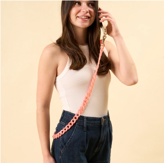 Marble Bubblegum Hold the Phone Crossbody Chain