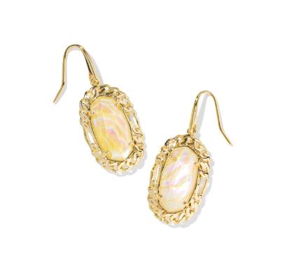 Kendra Scott Dani Figaro Frame Drop Earrings in Gold Iridescent Abalone