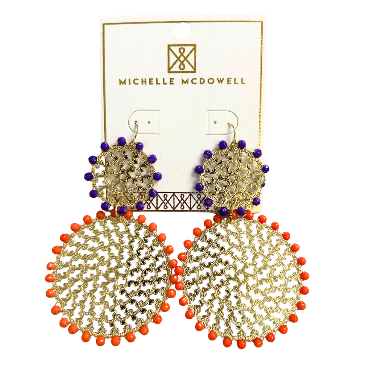 Michelle McDowell Prague Earrings in Purple & Orange