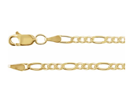 14K Yellow Gold Filled 3.5mm Figaro Chain - 20"