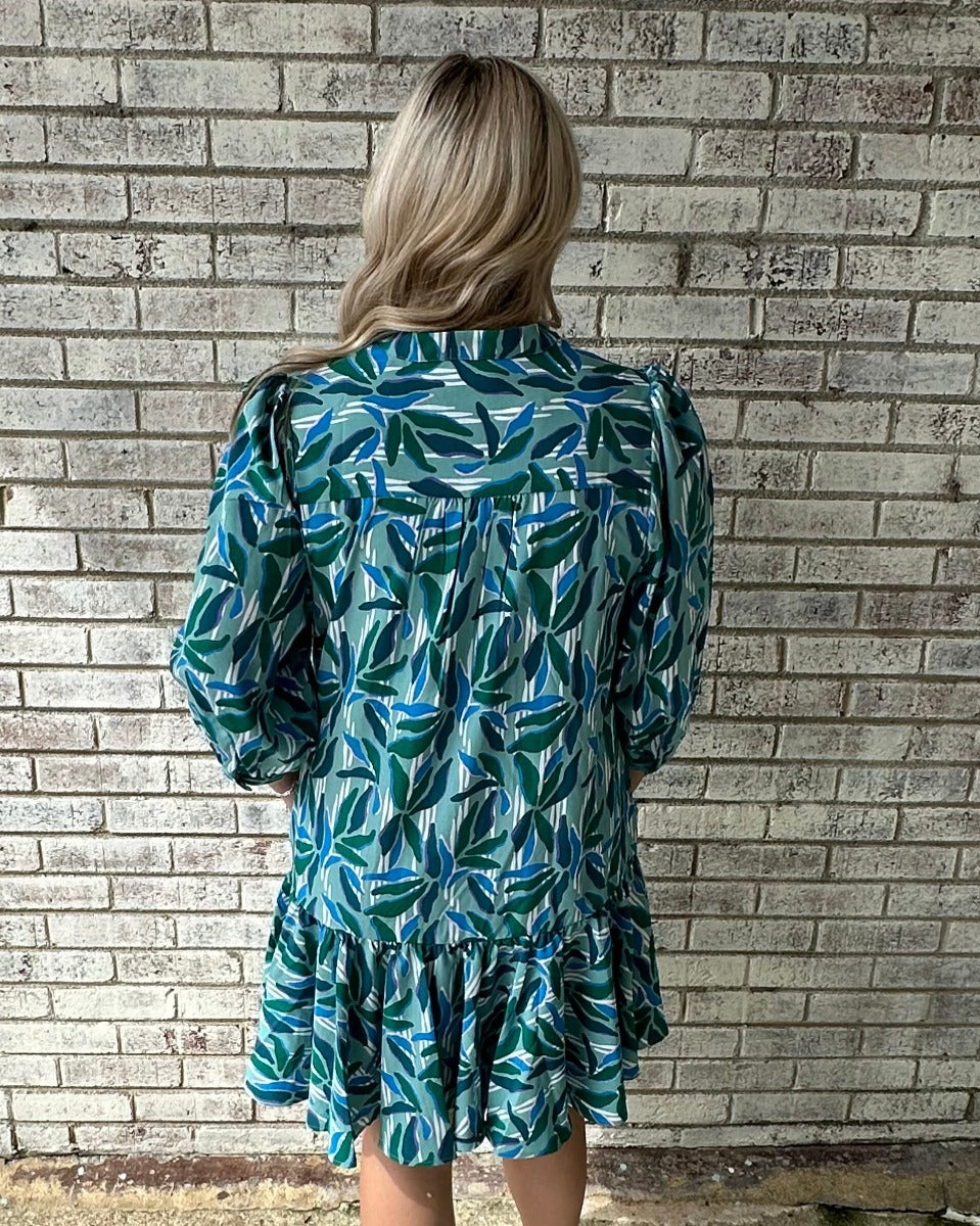 The Naomi Dress in Reflecting Pool Green