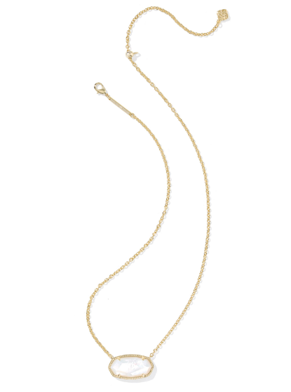 Kendra Scott Elisa Statement Short Necklace in Gold Ivory Mother of Pearl