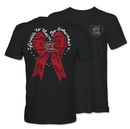University of South Carolina Bow Logo Black Short Sleeve T-Shirt