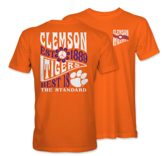 Clemson University Peace Pendant Short Sleeve T-Shirt