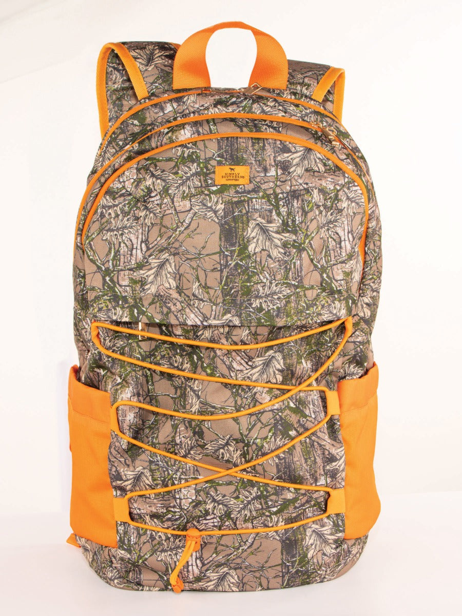 Simply Southern School Backpack - Camo & Orange