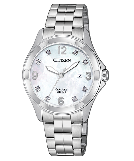 Citizen Ladies Quartz Mother of Pearl & Crystal Watch