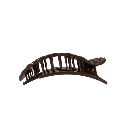 Teleties Quilted Medium Flat Round Hair Clip - Truly Taupe