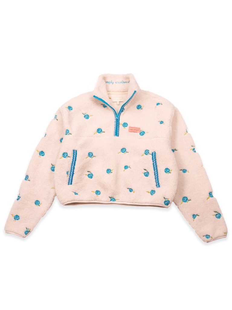 PP-0225-YTH-PULL-TAYLOR-BLUFL Youth Simply Southern Taylor Pullover - Blue Flower