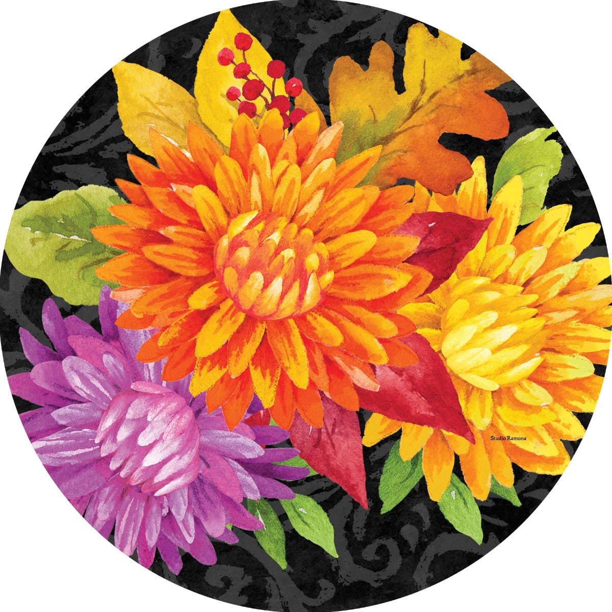 Vibrant Mums Accent Magnet