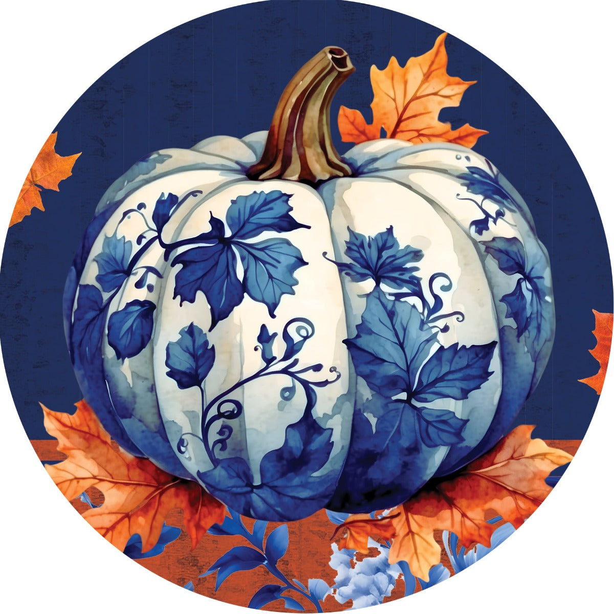 Chinoiserie Pumpkin Accent Magnet