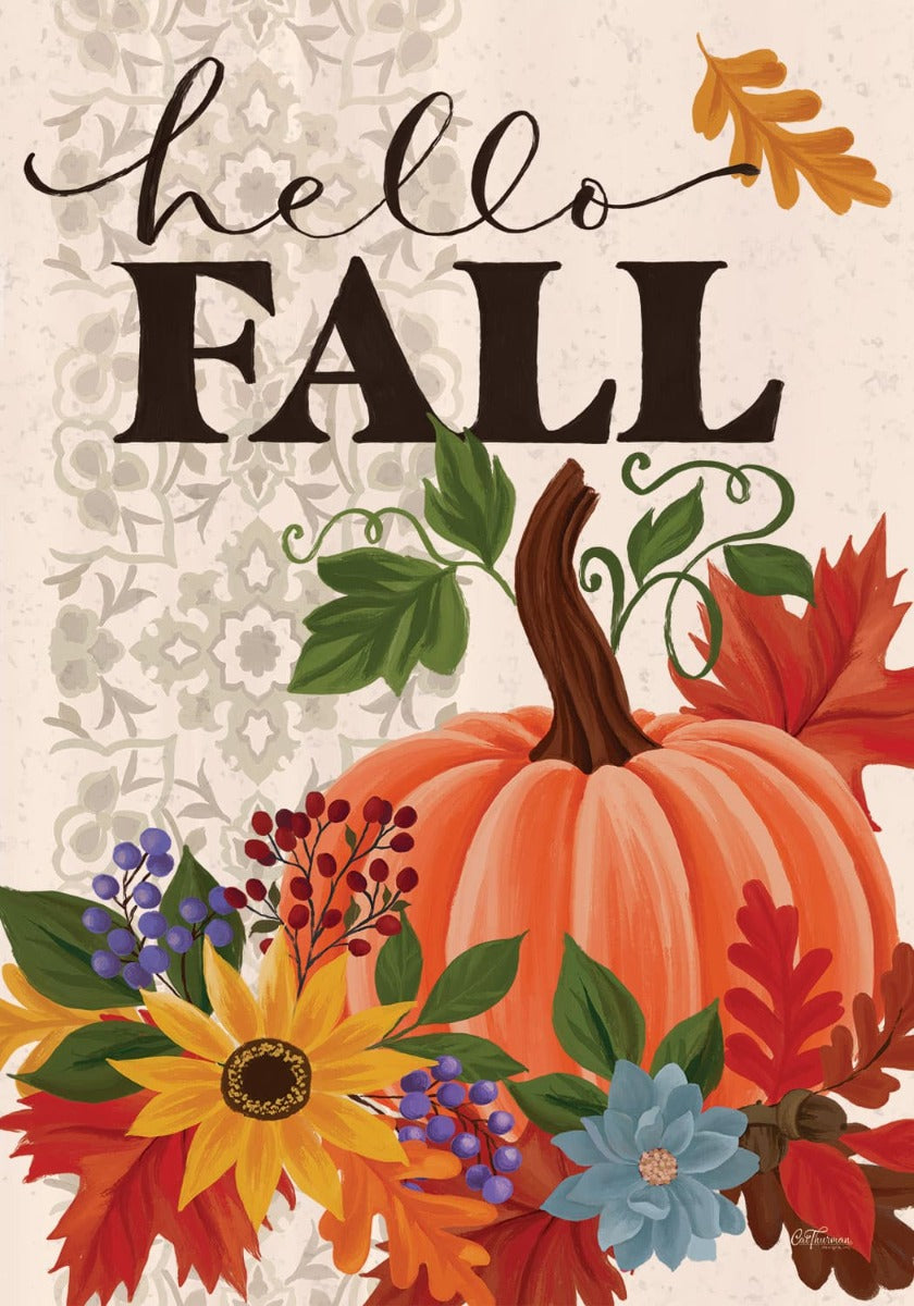 Hello Fall House Flag