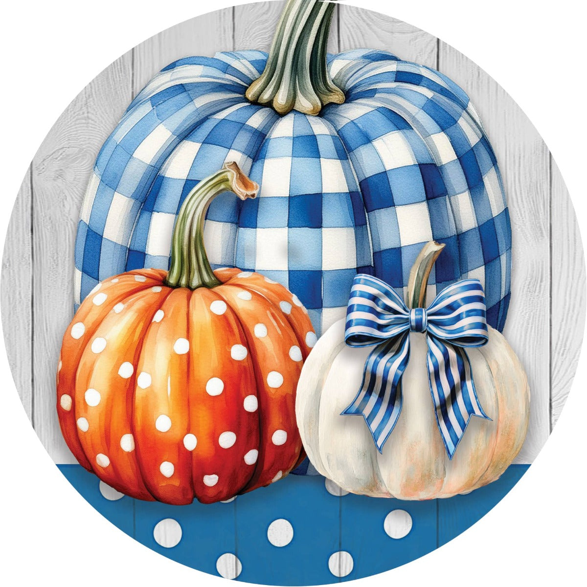 Gingham Pumpkin Accent Magnet