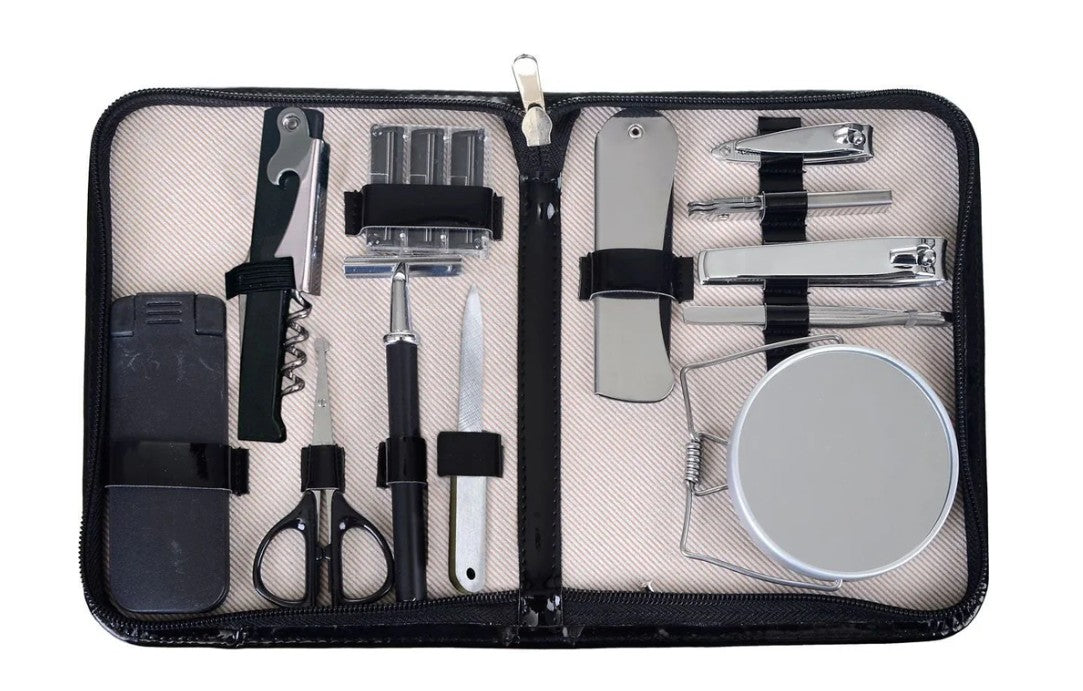 Man Of God: Black Grooming Kit in Black
