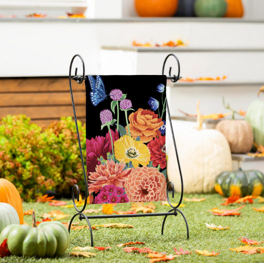Dark French Tapestry Suede Garden Flag